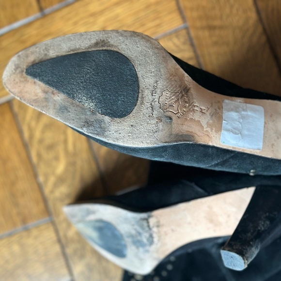 Suede studded boots 3" heel size 11 women's - Picture 6 of 6